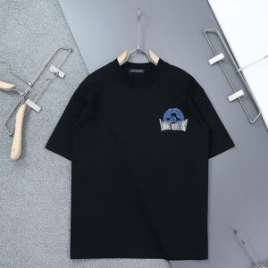 [루이비통] 빈티지 데님 모노그램 이니셜로* 라운드 반팔 티셔츠 컬러 ㅡ 블랙/화이트 사이즈 ㅡ 여성 55~77(M). 88(L)