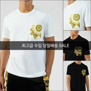 [베르사체] 문양 반팔 BLACK M L XL 2XL WHITE M L XL 2XL 3XL 양면 머서 가공 40's 고밀도 편차 ±1