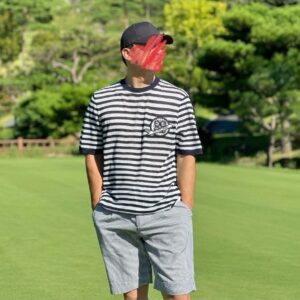 [지포어] 메쉬 스트립 라운드 티셔츠 (MAN)