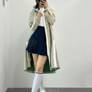 [지포어] 여성 오버핏 롱 트렌치 자켓 니삭스 2종셋