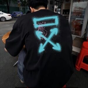 [오프화이트] 말광량이 형광 패턴 반팔 티셔츠