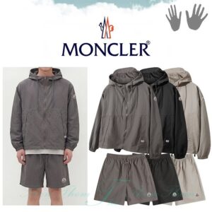 [몽클] 오버핏 아노락 집업 세트 차콜 블랙 베이지 폴리에스터 + 레이온