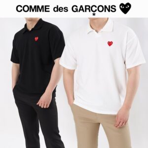 [꼼데] 레드패치 반팔카라 FABRIC(소재) :폴리 COLOR(색상) :화이트,블랙,먹색,민트,베이지(연핑크) SIZE(사이즈): L(100~105),XL(110) 모델 178/78 L착용 상세