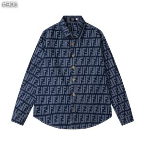 [팬디] 블루 FF 자카드 셔츠 color: 블루