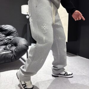 [크롬하츠] 홀스슈 포켓 크로스 스웻 팬츠 color: 그레이 , 블랙