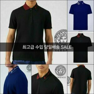 [베르사체] 넥 로* 카라 D/BLUE M L XL 2XL 3XL BLACK M L XL 2XL 3XL 머서 가공 고밀도 피케(Pique)