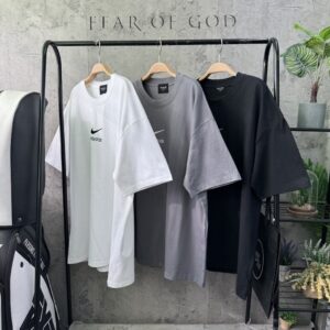 [피오갓] FG 자수워싱티 SIZE 프리 오버사이즈 105~110 COLOR 블랙 그레이 화이트