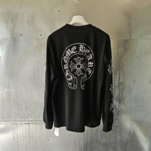 [크롬하츠] 포켓 홀스슈 크루넥 롱 슬리브 티셔츠 color: 블랙