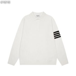 [톰브라운] 사선 울 카라 니트 color : 화이트,블랙