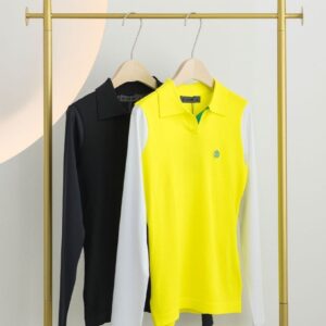[지포어] KNIT HYBRID T-SHIRT(WOMEN) 컬러 ㅡ 블랙. 옐로우 사이즈 ㅡ 여성 55(S), 66(M), 77(L) - 드라이 세탁 전용