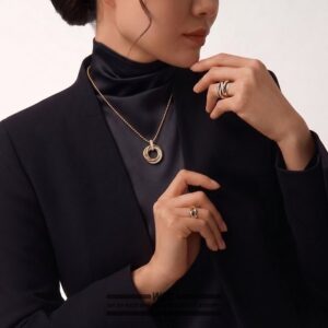 [까르띠에] 트리니트 팬던트 다이아 네크리스 서지컬 스틸 칼라:골드 풀*스+1.0