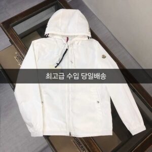[몽클] 삼색 로* 바람막이 화이트