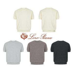 [로로피아나] 베이직 숄더 포인트 라운드 니트 size. L XL 아이보리 그레이 브라운 챠콜