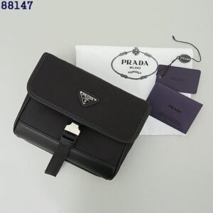 [프라다] 88147 리나일론 사피아노 레더 폰 케이스 백