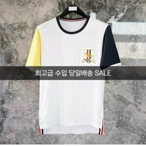 [톰브라운] 톰 소매배색 패치 기본핏 코튼30수 머서가공(단면) 3XL