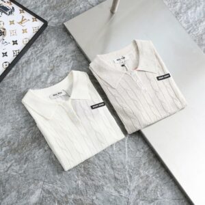 [미우미우] 여성 케이블 패치로* 린넨 카라티