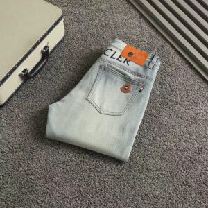 [몽클] 브라운 오뚜기패치로* 스판 데님진 color 연청 Size 30. 32. 34. 36. 38