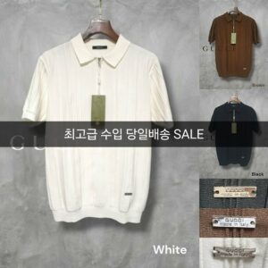 [구찌] G 찡 반집업 카라 Knitwear Black M L XL 2XL White M L XL 2XL Brown M L XL 2XL