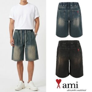 [아미] 26SS. 하트 자수 버뮤다 밴딩 하프빈티지진 딥블루 , 딥블랙 허리둘레58-100, 허벅지둘레77, 둘레, 밑단둘레64, 총길이61 허리둘레64-108, 허벅지둘레82, 밑위둘레35, 밑단둘레70, 총길이63 허리둘레68-118, 허벅지둘레88, 밑위둘레36, 밑단둘레74, 총길이65