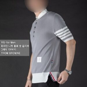 [톰브라운] "포라인 니트 숏 슬리브" 모델: 183cm/ 78kg "3(XL) size" 착용