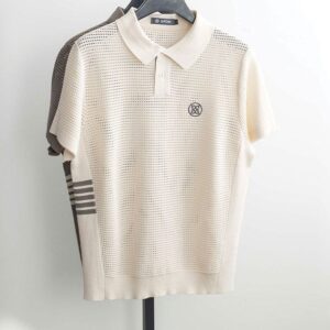 [지포어] 남성 에어메쉬 니트 반팔카라티 ㆍ 컬러 ㅡ 아이보리. 브라운 ㆍ 사이즈 ㅡ 95. 100. 105. 110
