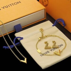 [루이비통] 수입 LV V서플 목걸이 & 팔찌 & 귀걸이 set 변색방지 도금처리 목걸이 팔찌