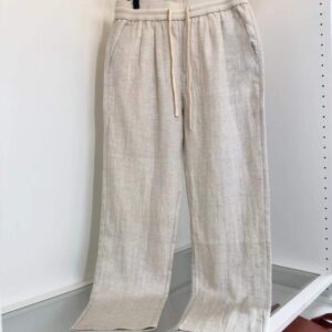 [로로피아나] 자수파츠로* 린넨 와이드팬츠 Color 블랙. 연베이지 Size 30. 32. 34. 36. 38