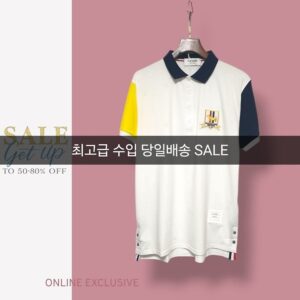 [톰브라운] 소매배색 패치 기본핏 코튼30수 머서가공(단면)