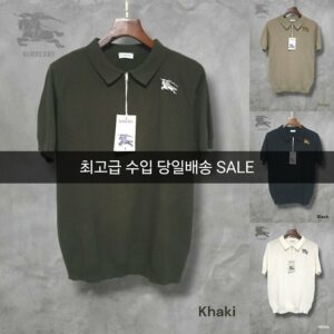 [버버리] 숄더기마 반집 카라티 Knitwear Black M L XL 2XL White M L XL 2XL Khaki M L XL 2XL Beige M L XL 2XL