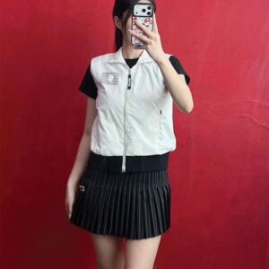 [어메이징크리] 여성 스컬로* 집업 베스트 ㆍ 컬러 ㅡ 화이트. 네이비 ㆍ 사이즈 ㅡ 55. 66. 77