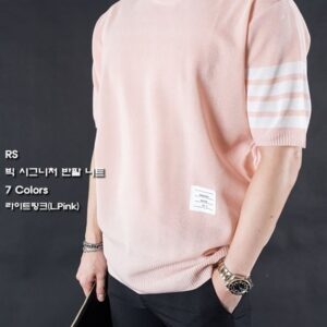 [톰브라운] "빅(BIG) 반팔 니트" 모델: 177cm/65kg "2(L-100~105)Size" 착용