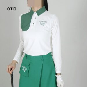 [말본] 여자 0710 숄더배색 긴팔 카라티