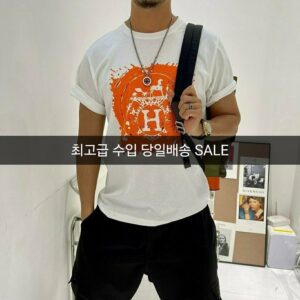 [에르메스] 입체수성 반팔티 블랙