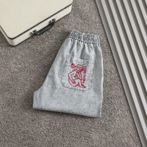 [루이비통] 모노그램 캐릭터자수로* 워싱데님 하프팬츠 Color 연청 Size 32. 34. 36