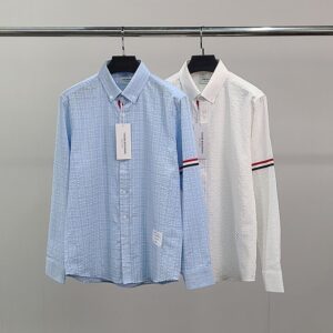[톰브라운] 삼선완장 린넨 체크 셔츠