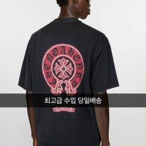 [크롬하츠] 빈티지 페인팅 워싱 면실크 반팔 블랙 (100-105) (110)