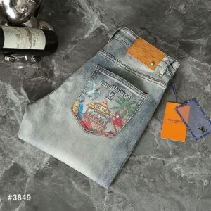 [루이비통] 엠보 버드 워싱 데님 팬츠 컬러 : 연청
