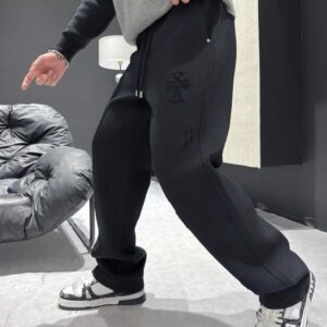 [크롬하츠] 홀스슈 포켓 크로스 스웻 팬츠 color: 블랙