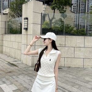 [폴로] PL 33065 오픈 카라 아일렛 니트 베스트
