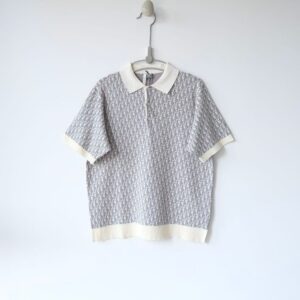[디올] 오블리크 니트 폴로 셔츠 - 수입 Color 화이트 Size M , L , XL 미세오차 +,-1~3cm 가슴둘레,어깨,기장