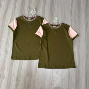 [로에베] 26 아나그램 블렌드 저지 티셔츠 - 수입 Color 카키&핑크 Size M , L 미세오차 +,-1~3cm 가슴,어깨,기장,소매