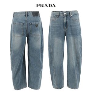 [프라다] [P] 블루 벌룬와이드 솔트워싱 팬츠
