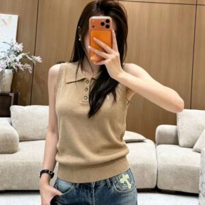 [폴로] PL 33057 메탈릭 카라 니트 베스트