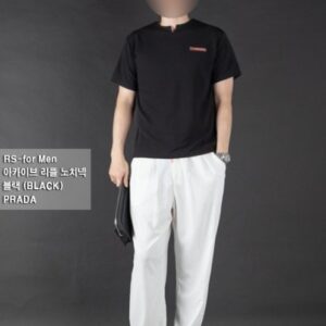 [프라다] "아카이브 리플 노치넥" 모델: 183cm/ 78kg "L(95-100)size" 착용