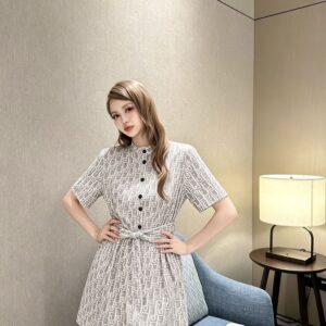 [디올] DI 33014 오블리크 벨티드 셔츠 원피스