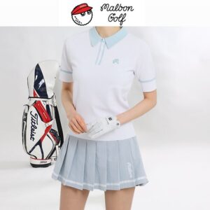 [말본] 헨리카라 라인 반팔 FABRIC(소재):폴리/스판 COLOR(색상) :블랙,화이트 SIZE(사이즈): S(55),M(66) 단면/CM (S) 소매길이26 (M) 소매길이27