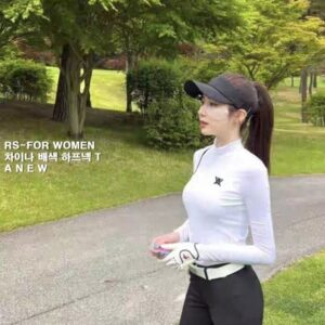 [어뉴] "차이나 배색 하프넥T"