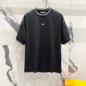 [프라다] 레터링 자수르고 코튼 라운드 Color 블랙. 화이트 Size 95. 100. 105. 110