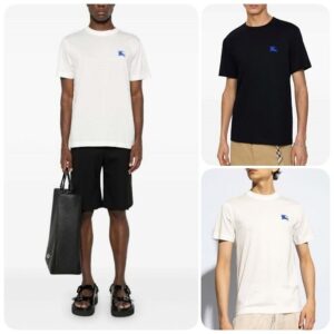 [버버리] 수입 라운드 넥 로* 반팔 티셔츠 color ㅡ 화이트, 블랙 size ㅡ M(95), L(100), XL(105), XXL(110) - 코튼