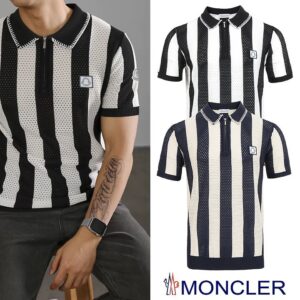 [몽클] 26SS. 로* 스트라이프 반집업 쿨링 메쉬탑 블랙 2XL(105), 3XL(110) 네이비 XL(95-100), 2XL(105), 3XL(110) 블랙 XL는